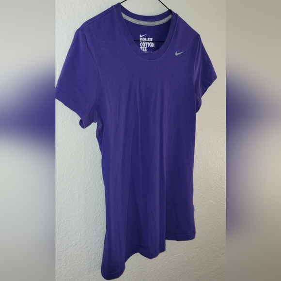 BLUE/PURPLE NIKE DRI-FIT COTTON TEE, SIZE MEDIUM, NEVER WORN EXCELLENT CONDITION - Picture 3 of 7